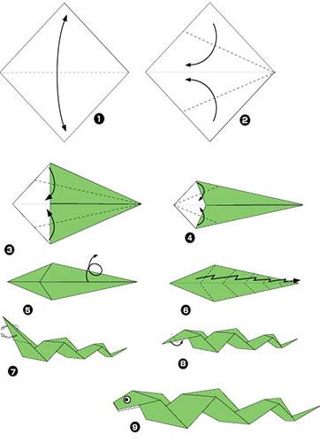 Оригами Змея